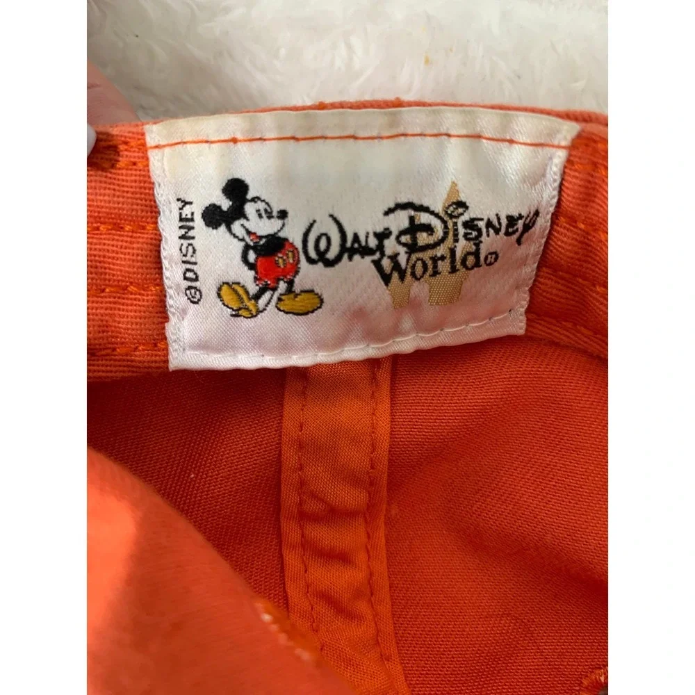 Walt Disney World Goofy Embroidered Orange Cotton Baseball Cap Hat Adj. #930